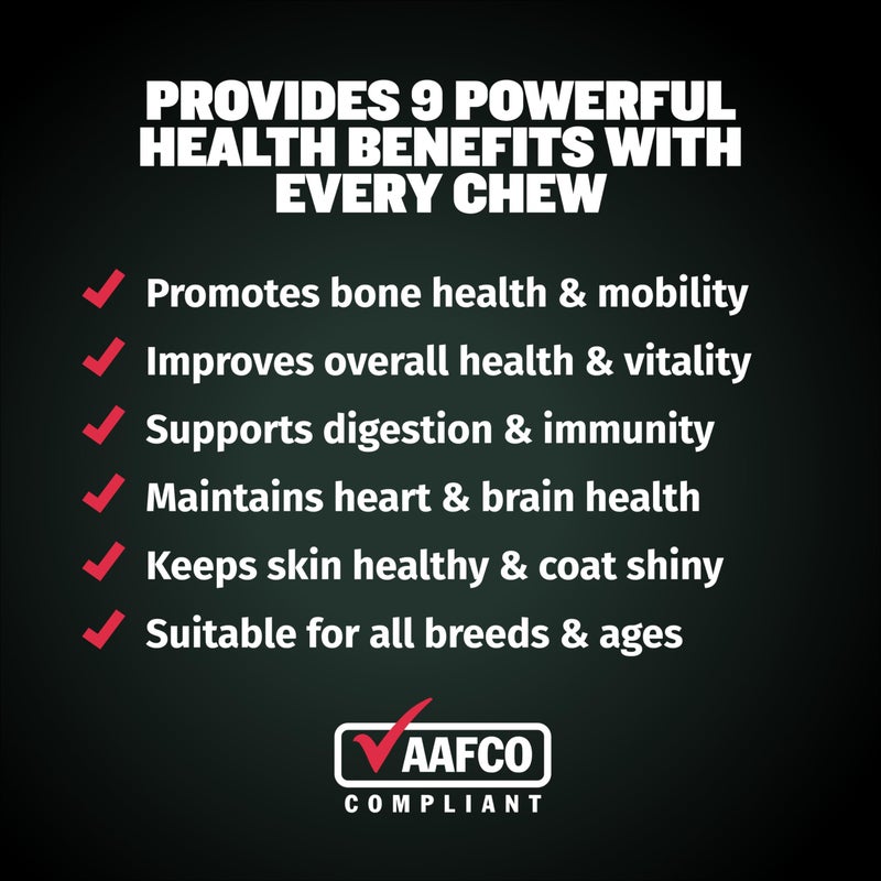 Bully Max 9-in-1 Total Health Dog Chews - Puppy & Adult Dog Multivitamin Treats - Omega 3 Vitamin Supplements for Immunity, Brain, Heart, Joint & Digestive Health for All Breeds - 75 Soft Chews/Bag - Image 4
