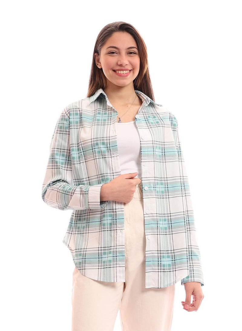 Puritopia Turquoise Karoh Casual Shirt 