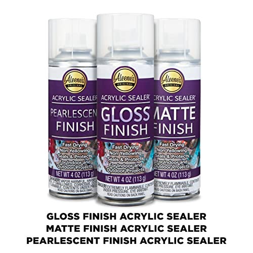Aleene's Acrylic Spray Sealer Finish Varitey Pack 4 oz. 3 Pack - Gloss, Matte, Pearlescent - Image 2