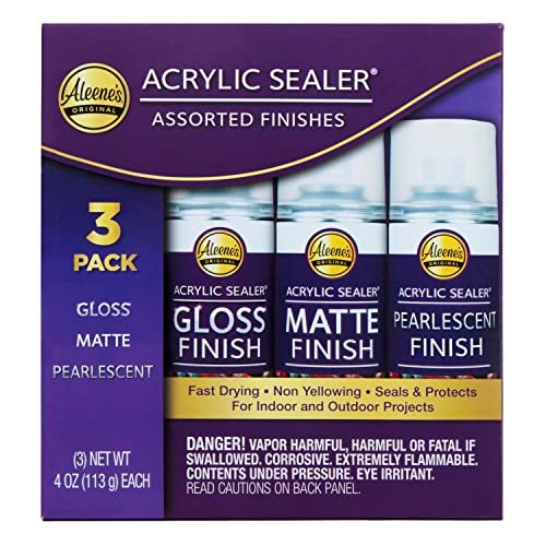 Aleene's Acrylic Spray Sealer Finish Varitey Pack 4 oz. 3 Pack - Gloss, Matte, Pearlescent - Image 1