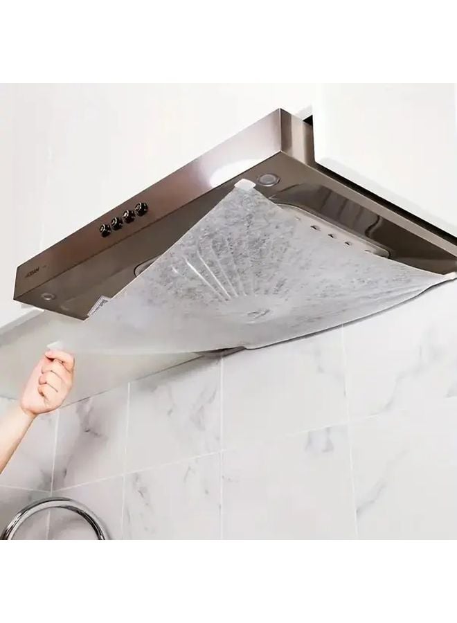 12 قطعة من ورق مرشح امتصاص الزيت الأبيض لغطاء المدخنة، أغطية مراوح العادم المطبخية القابلة للتصرف - Image 4