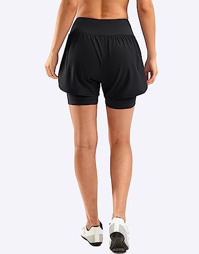 Bikewa Women's Mountain Bike Shorts 4D Padded Cycling Riding Road Biking Bicycle Biker Cycle Padding UPF 50+ Shorts for Women Zipper Pockets(Black,M) - Image 3