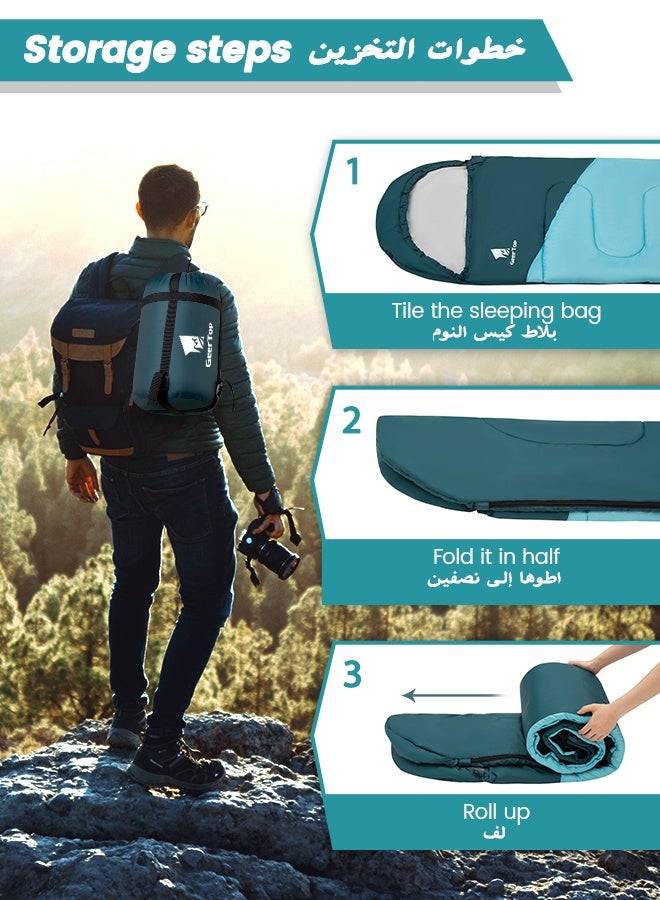 GEERTOP Backpacking Sleeping Bag for Camping, Lightweight Sleeping Bags for Adults Kids Summer Warm Cold Weather Hiking Travel - Image 4