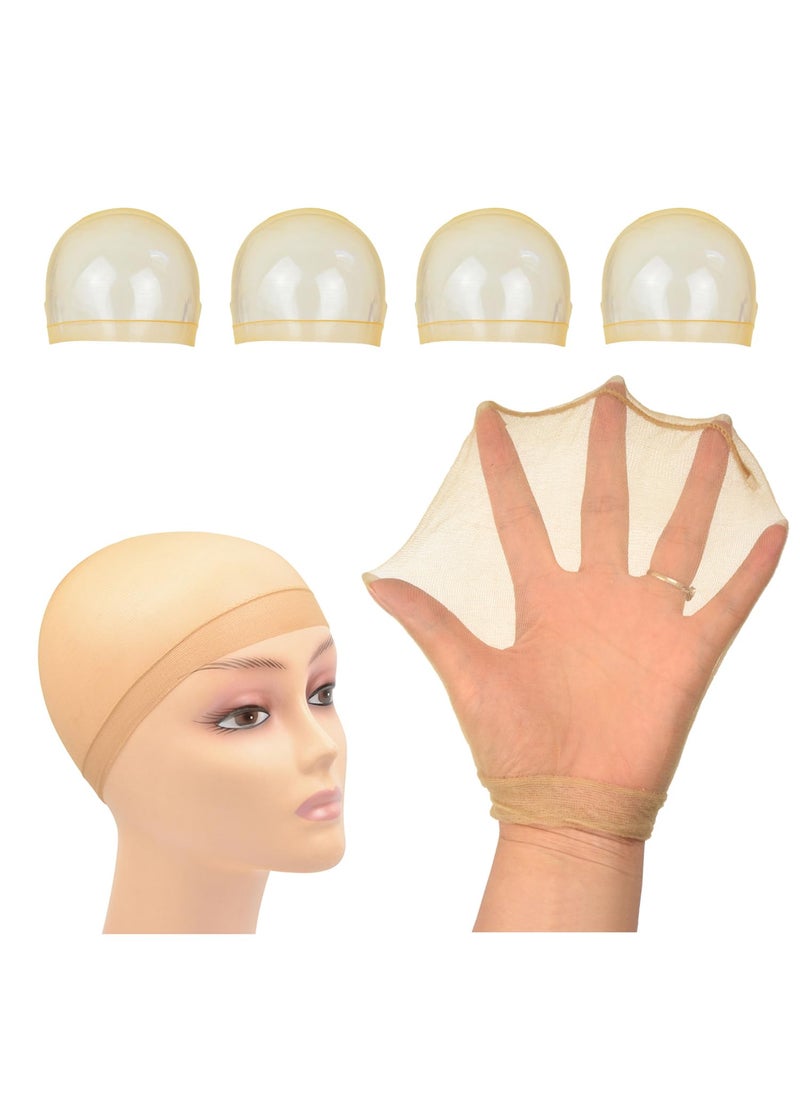 YTBYT 4 Pcs Stocking Wig Caps HD Wig Caps for Lace Front Wig Stretchy Wig Caps Thin and Breathable Stocking Wig Cap 