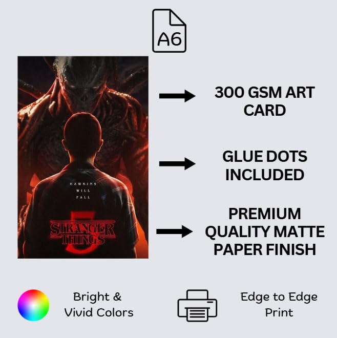 Posters Inc A6 Size Pack Of 27 Stranger Things Wall Art Featuring Hawkins Theme Decor Retro Neon Aesthetic Netflix Series Collectible Includes Glue Dots - Image 4