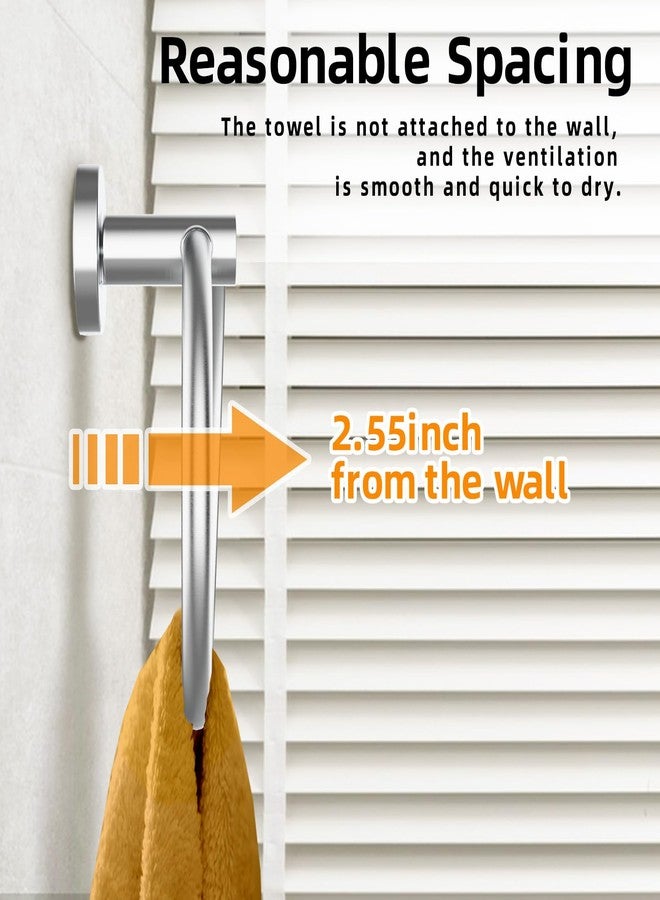 Z-TIISON Towel Ring, SUS304 Stainless Steel Hand Towel Holder for Bathroom Kitchen, Modern Style Towel Hanger, Thicken Ring Towel Holder, Towel Rack Round Wall Mounted (2, Sliver) - Image 5