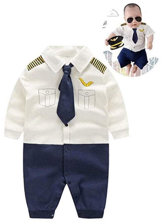 FANCYBABY زي طيار للأطفال الأولاد لعيد الهالوين - بدلة رومبر (6 إلى 9 أشهر، بأكمام طويلة) - Image 1