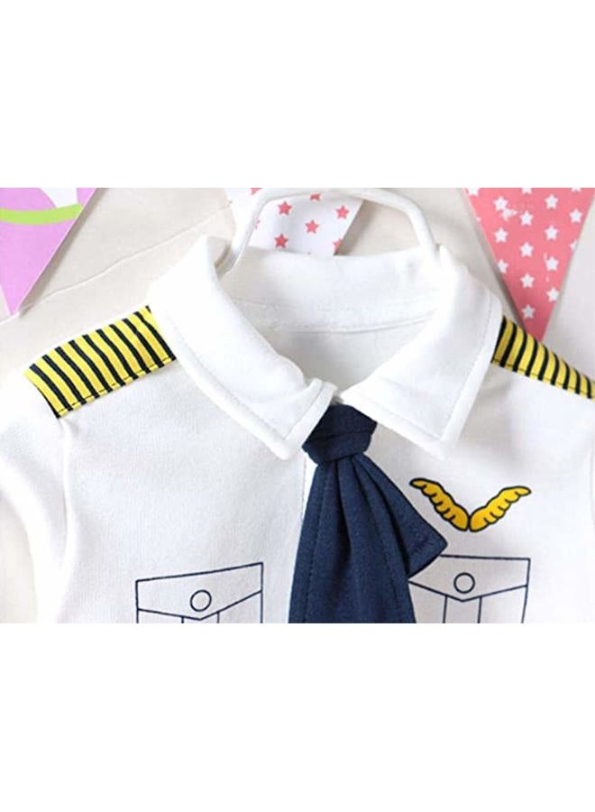 FANCYBABY زي طيار للأطفال الأولاد لعيد الهالوين - بدلة رومبر (6 إلى 9 أشهر، بأكمام طويلة) - Image 3