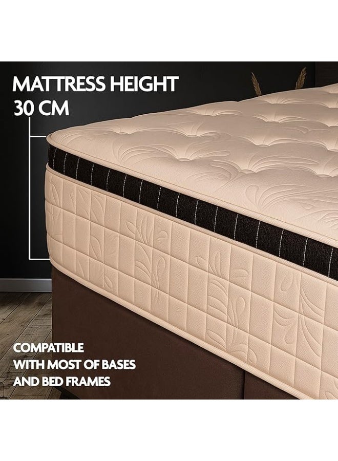 EASELIVING Orthopedic Hybrid Cool Gel Memory Mattress | Medium Firm EuroTop - King (180 x 200 x 30 cm) | Spine Alignment, Motion Isolation, Edge Support | Cooling And Pressure Relief | Pocket Spring Core - Image 2