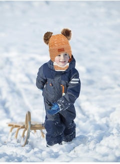 SYOSI Kids Winter Hat Gloves Scarf Set for 2-6 Years Old Warm Knit Pompom Beanie Cap Neck Warmer Gloves Winter Warm Knitted Beanie Hat Scarf Gloves Set High Quality Pure Plush Yellow  - Image 5