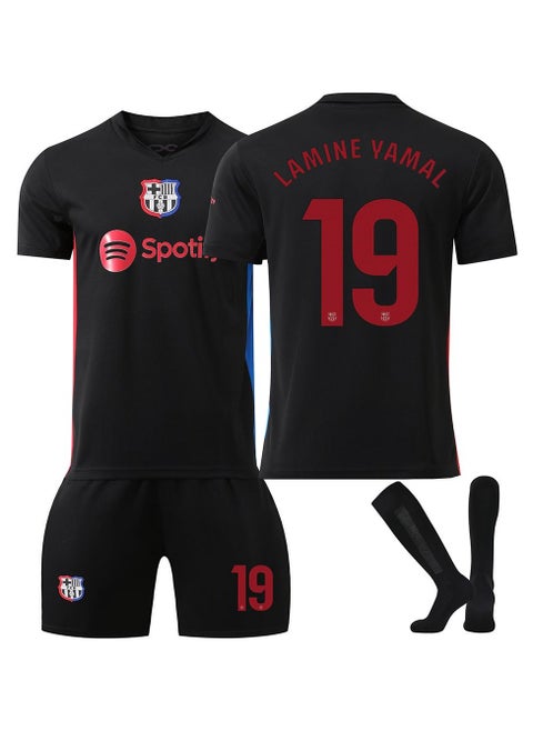 Adult Men's Soccer Jersey 3-Piece Set,Jersey Set, Barcelona Away #6 Fan Soccer Jersey, Shorts And Socks Set Black, Adult Size, Soccer Jersey Gift Set