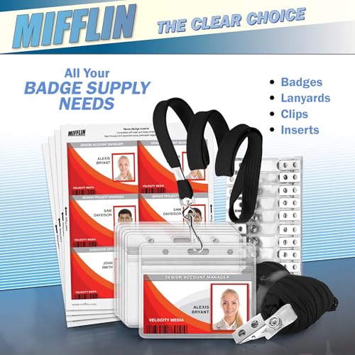 Mifflin-USA Flat Lanyards for ID Badges (Black, 36 Inch, 5 Pack), Comfortable Neck Straps - Image 5