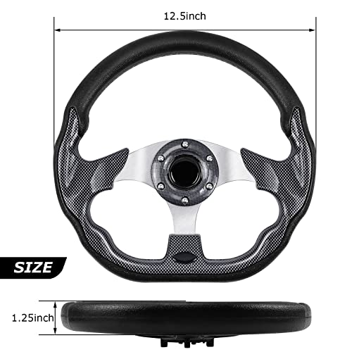 QYMOPAY Golf Cart Steering Wheel, Skid Steering Wheel, Universal Golf Cart for Club Car EZGO RXV and for TXT, for Yamaha, for Precedent Tempo, for DS - Image 2