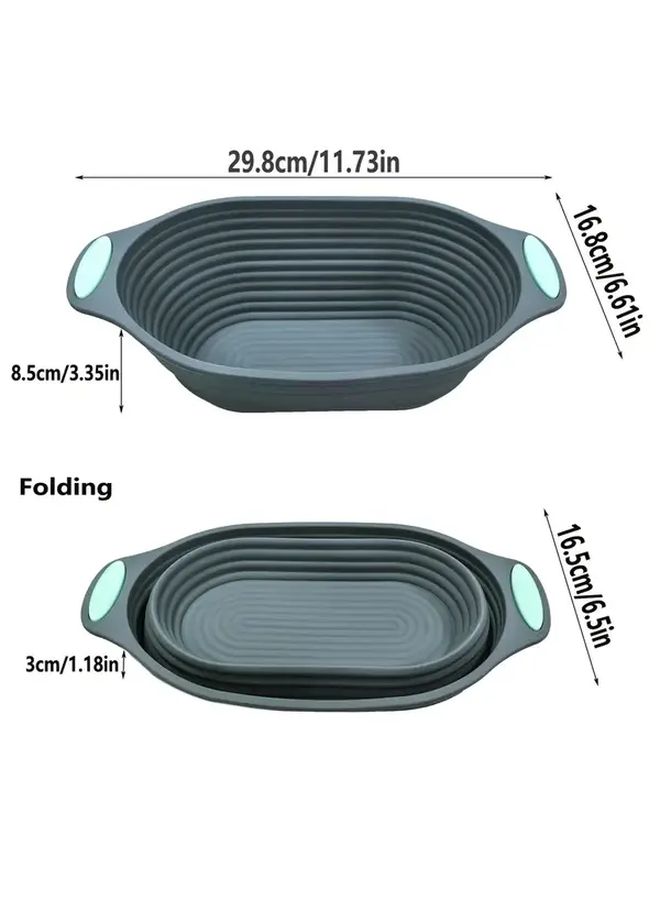 Foldable Silicone Bread Basket Set Heat Resistant Oven Baking Tray Long Fermentation Tray - Image 5