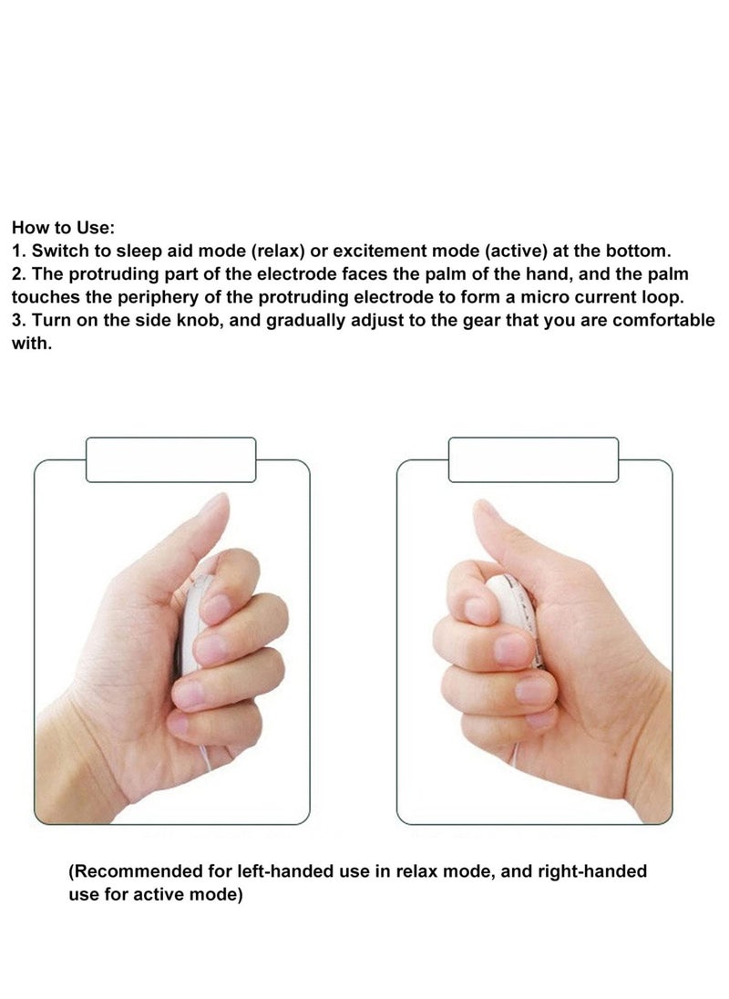 Micro-Current Sleep Aid Machine, Handheld Sleep Aid Instrument for Insomnia and Anxiety Relief, Fast Asleep Helper (White)