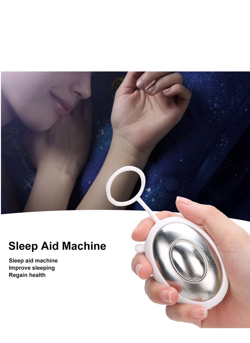 Micro-Current Sleep Aid Machine, Handheld Sleep Aid Instrument for Insomnia and Anxiety Relief, Fast Asleep Helper (White)