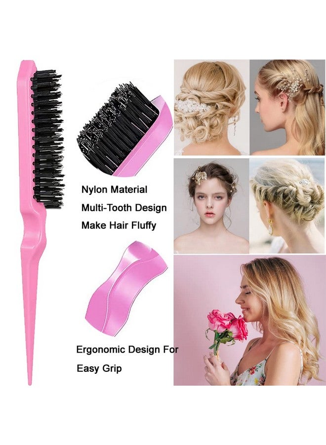 MISSUHUI Hair Styling Tool Set: Combs, Triple Teasing Brush, Edge Brush, Rat Tail Combs, Braid Loop with Clips for Women, Girls, Kids and Stylists - Image 2