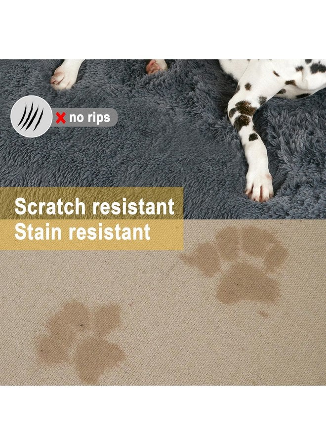 كودي سرير الكلب Codi للأريكة - أسرّة الكلاب المهدئة للكلاب الكبيرة، سرير مخملي رقيق للحيوانات الأليفة، سرير مضاد للقلق للكلاب مع غطاء قابل للإزالة والغسل للكلاب والقطط، رمادي غامق، 41 × 37 × 6 بوصات - Image 4