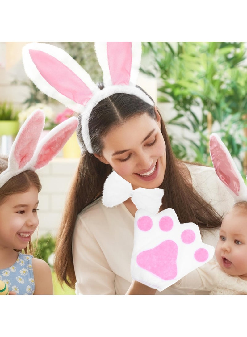 غنافوتو أزياء تنكرية للأطفال، إكسسوارات أزياء تنورة أرنب للبنات زي أرنب زي أرنب طوق رأس أرنب ربطة أنف ربطة عنق قفازات تنورة توتو تنورة أرنب إكسسوارات تنكرية للهالوين حفلة ماردي غرا - Image 5