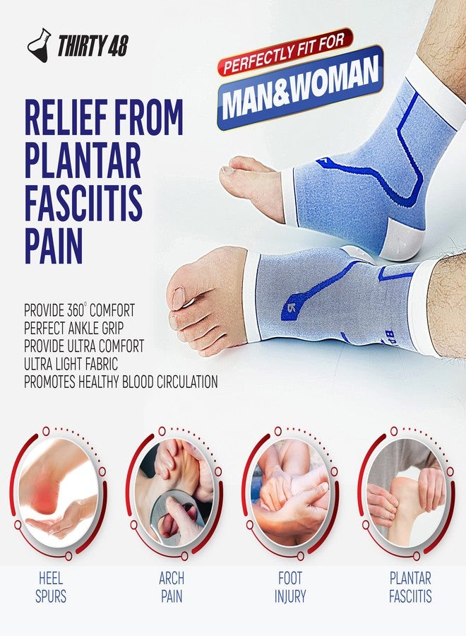 Thirty48 Plantar Fasciitis Socks, 20-30 mmHg Foot Compression Sleeves for Ankle/Heel Support, Increasing Blood Circulation, Relieving Arch Pain, Reducing Foot Swelling - Image 4