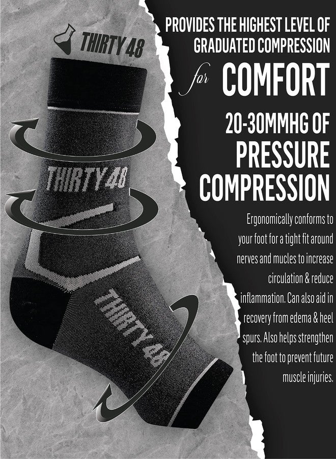 Thirty48 Plantar Fasciitis Socks, 20-30 mmHg Foot Compression Sleeves for Ankle/Heel Support, Increasing Blood Circulation, Relieving Arch Pain, Reducing Foot Swelling - Image 2