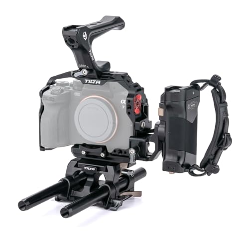 Tilta Camera Cage Compatible with Sony a7 IV a1 S3 R4 73 R3 A9 Pro Kit Compact Top Handle Side Power Handle wRunStop Cable HDMI Clamp Cable Black Pro Kit - Image 1