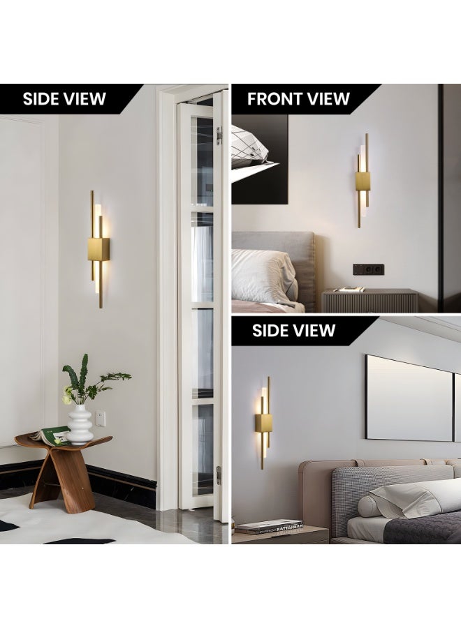 YATAI LIGHTING YATAI Modern LED Wall Light 10W, 50cm Gold Wall Lamp with 3-Color Dimming (3000K-6000K), Acrylic Cover & Metal Base, Adjustable Brightness for Bedroom, Dining Room, Hallway, Mirror Side - Image 5