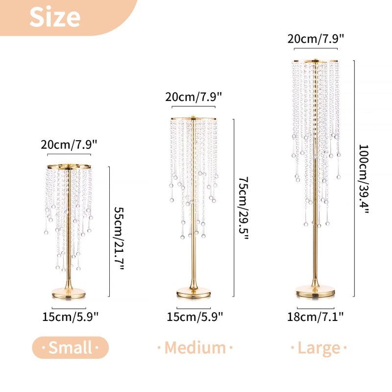 NUPTIO Gold Vases for Centerpieces Wedding - 10 Pcs 21.7in Tall Vase Centerpieces for Tables - Chandelier Flower Stand Bulk - Image 3