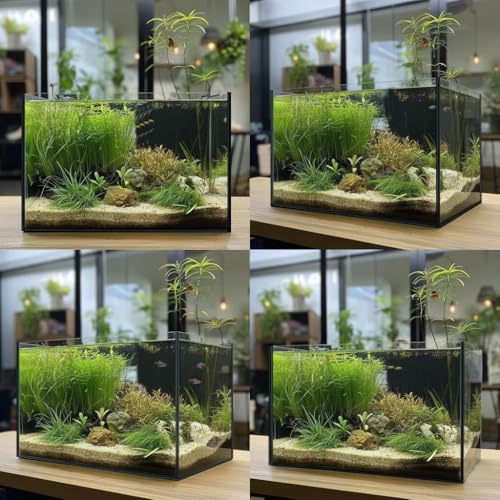 Wonderfactory 3 Gallon Glass Fish Tank Cube, Small Aquarium Fish Bowl for Betta Goldfish Snails Shrimp Aquatic Planting, Easy to Maintain Ultra Clear Rimless Design for Desktop Small Spaces - Image 2
