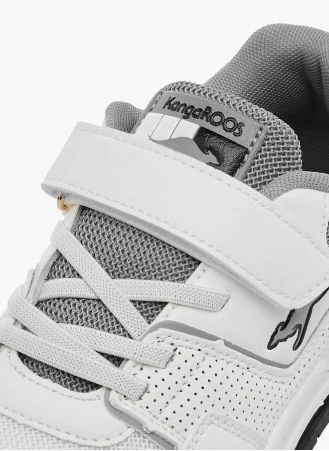 كانغاروس Boys' Panelled Sneakers with Hook and Loop Closure