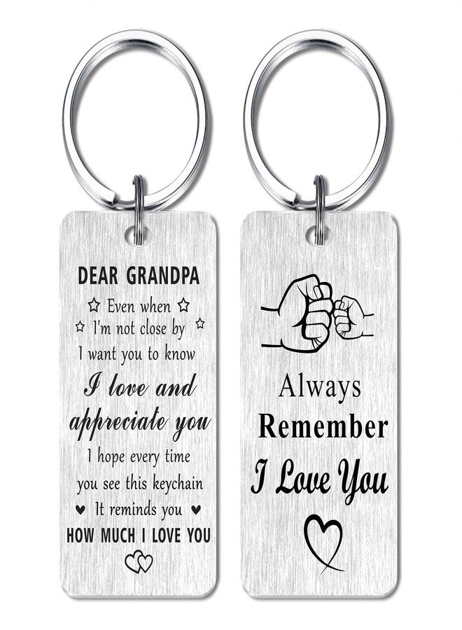 Jzxwan Grandpa Gifts from Grandkids - I Love My Grandpa Christmas Birthday Keychain, Best Grandfather Key Chain for Men, Grandfather Present from Granddaughter - Image 1