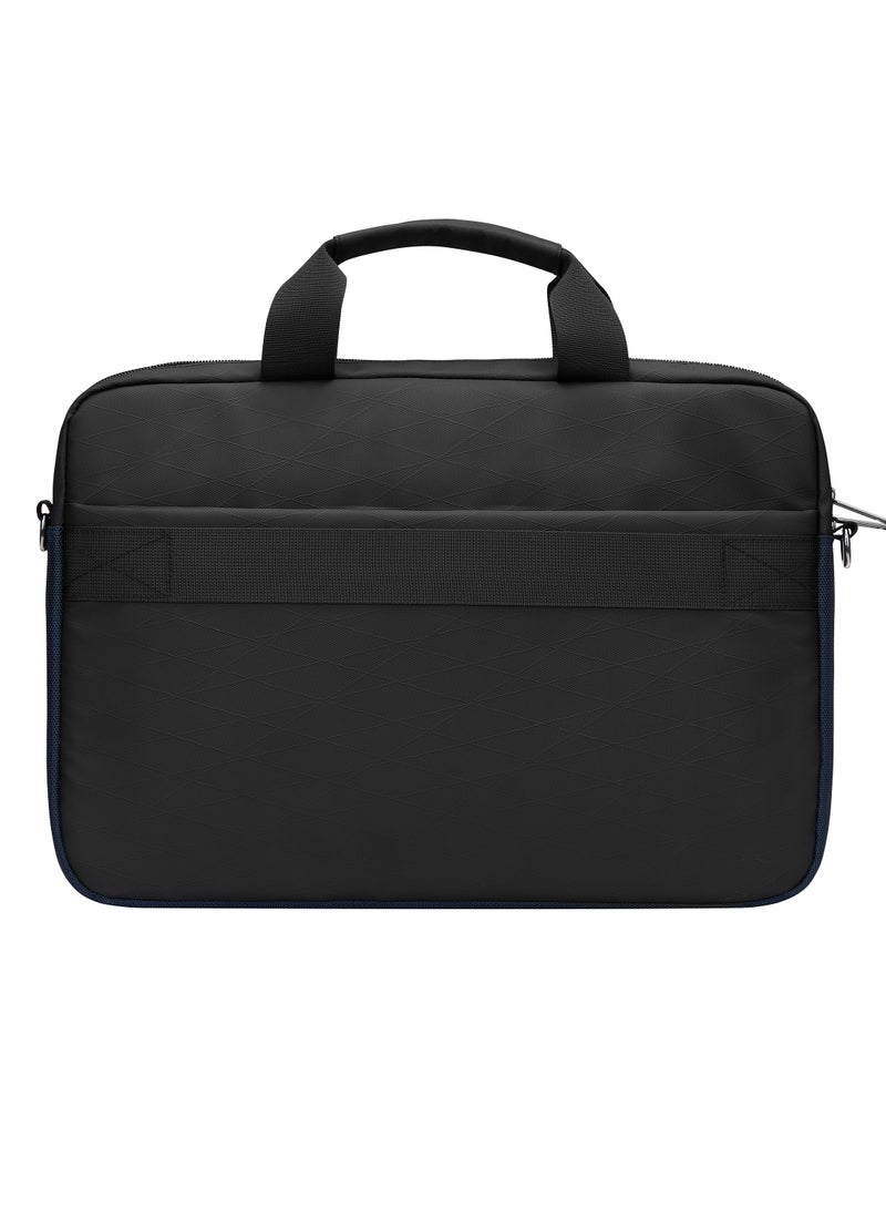 Volkano Seismic 15.6" Laptop Shoulder Bag – Black/Navy, Padded Compartment, External Pockets, Trolley Strap, Comfortable Shoulder Strap - Image 2