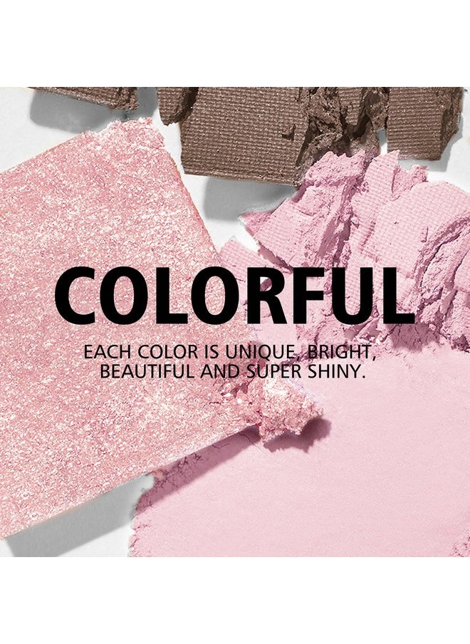 KYDA 9 Colors Warm Tone Eyeshadow Palette, Matte Light Purple Pink High Pigment Blendable Shades, Sparkling Powder Eyeshadow, Glitter Shimmer Eye Shadow, Daily Bright Eyes Makeup Palette  - Image 2