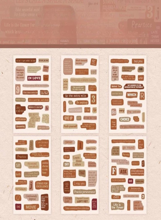 R H LIFESTYLE Plastic Motivational Quotes Stickers - Peel and Stick Waterproof Decorative Stickers for Scrapbook, Journal, Laptop, Card, DIY Art & Craft - 6 Sheets, 10 cm, Memories of Morning - Image 5