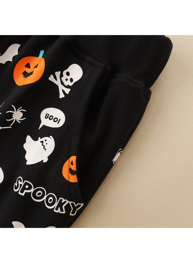 Children's Clothing, Sweatpants, Autumn Halloween Fun Printed Pants, Baby's Outdoor Sports Pants - Image 4