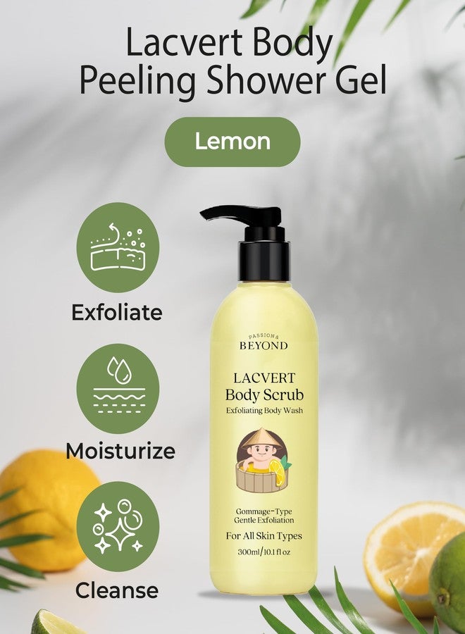 ECO BEYOND BEYOND Lacvert Body Scrub Peeling Gel (Lemon, 10.1fl oz - Body Wash & Shower Gel for Gentle Exfoliation & Home Spa. Korean Daily Skin Care. Gommage-Type for Smooth, Soft Skin. - Image 2