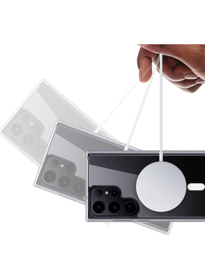 Samsung Galaxy S24 Ultra Clear Case with MagSafe Crystal Clear Slim Fit Thin Transparent TPU PC Rugged Bumper Cover Builtin Magnetic Ring - Image 4