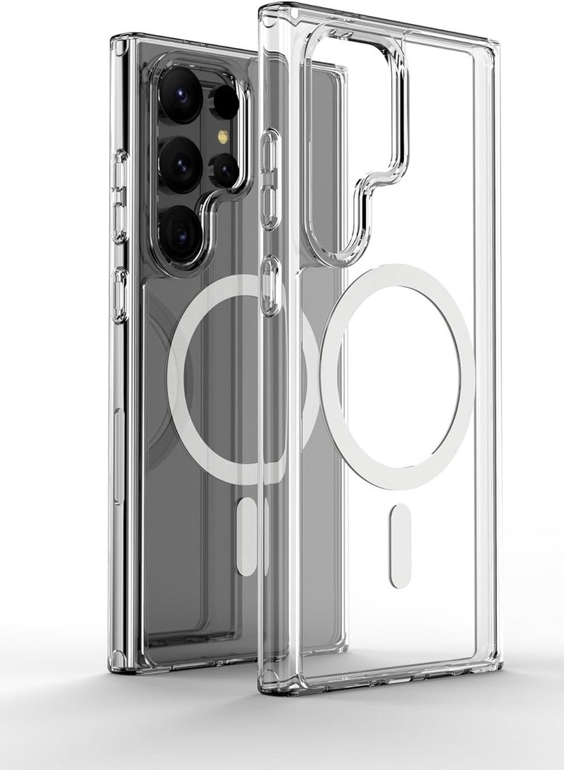 Samsung Galaxy S24 Ultra Clear Case with MagSafe Crystal Clear Slim Fit Thin Transparent TPU PC Rugged Bumper Cover Builtin Magnetic Ring - Image 1