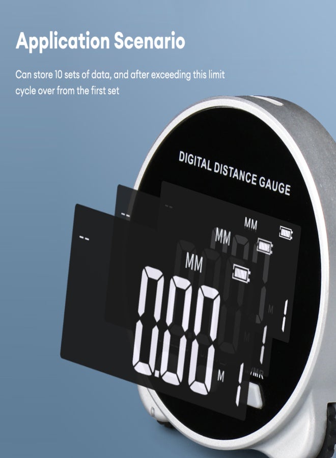 RTO05106 LCD Display Range Finder Digital Display Roller Ruler 199.999m Semiconductor Microprocessor Electronic Digital Distance Gauge Electronic Rolling Ruler for Measurement Long Standby - Image 4