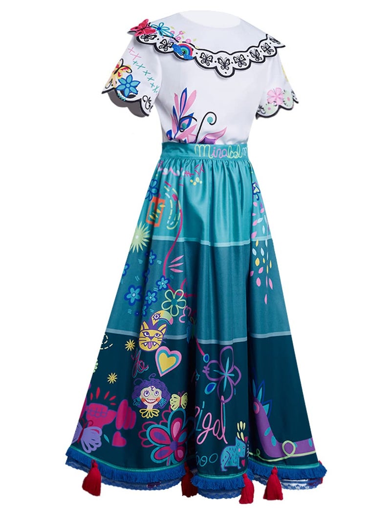 Angelaicos Womens Blue Dress Halloween Cosplay Party Costume Outfit (Small) - Image 3