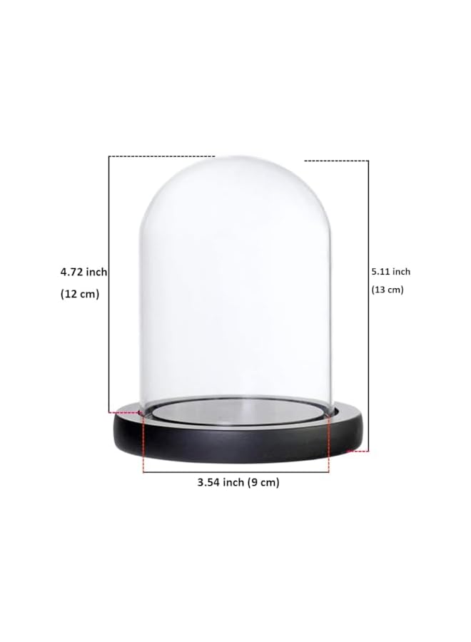 The Bros جرس زجاجي مع قاعدة خشبية وإضاءة LED، جرس عرض زجاجي شفاف، هدايا عيد الحب لها، ديكور للمنزل/المطبخ/المكتب - Image 3