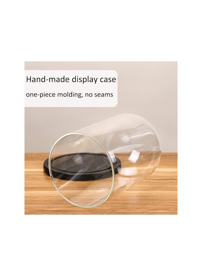 The Bros جرس زجاجي مع قاعدة خشبية وإضاءة LED، جرس عرض زجاجي شفاف، هدايا عيد الحب لها، ديكور للمنزل/المطبخ/المكتب - Image 4