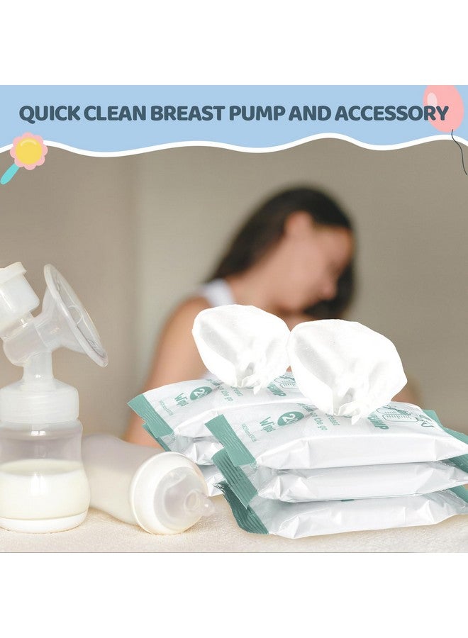 Threlaco مناديل مضخة الثدي ثريلاغو 6 عبوات 120 عدداً للتنظيف السريع وخالية من المهيجات قابلة لإعادة الإغلاق مناديل تنظيف مضخة الثدي المريحة لوازم الرضاعة الصحية (أخضر) - Image 5