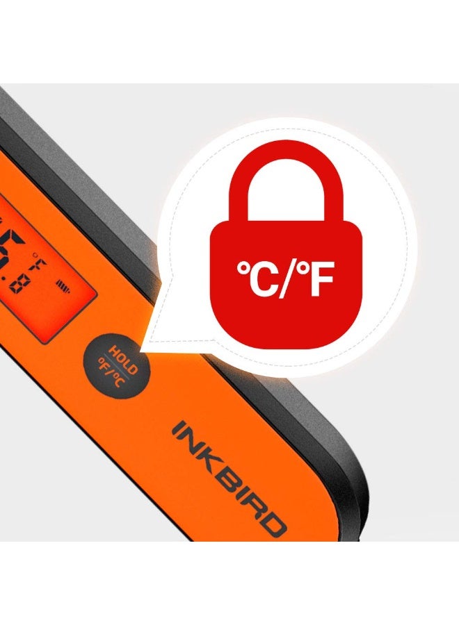 إنك بيرد ميزان حرارة للطعام IHT-1P ميزان حرارة اللحوم للشواء والحليب والحلوى الخبز والسوائل الرقمي يحافظ على الحرارة مع اضاءة خلفية معلقة لمجس الطعام القابل للطي - Image 5