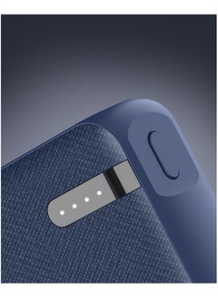 Remson Remson Revo Charge 10000mAh Mini Power Bank 20W Power Delivery Dual USB-C Output with Leather Exterior Design Compatible for iPhone Tablet Samsung - Blue  - Image 3