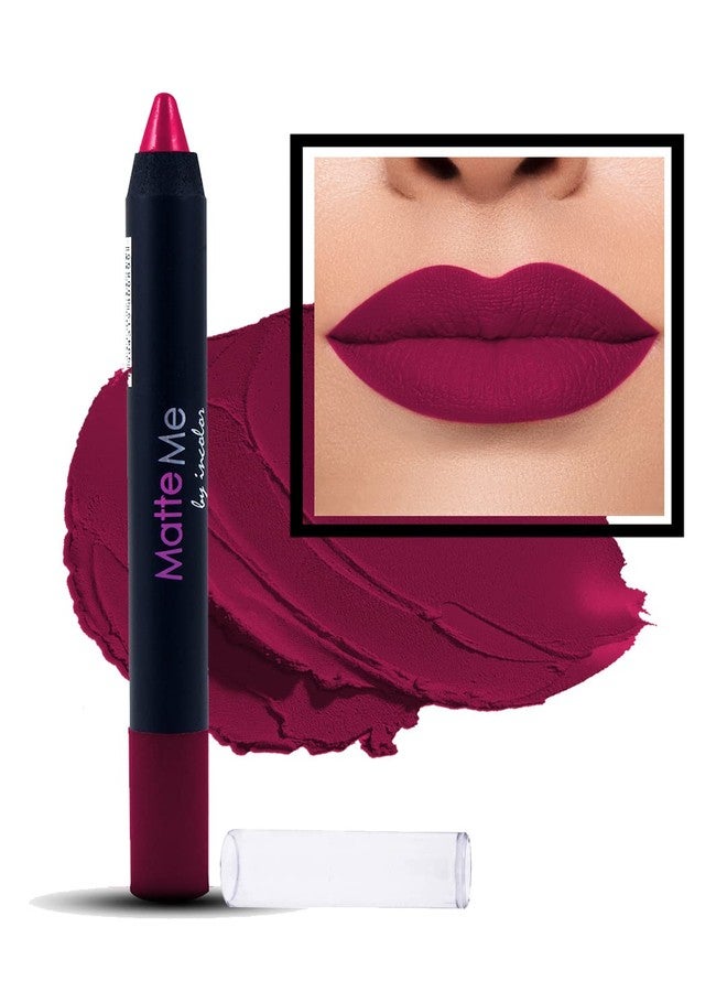 INCOLOR Matte Me Crayon Lipstick, Long Lasting, Waterproof and Smooth Texture Pencil Lipstick For Girl & Women, 2.3g 17 Cherry Skies - Image 1
