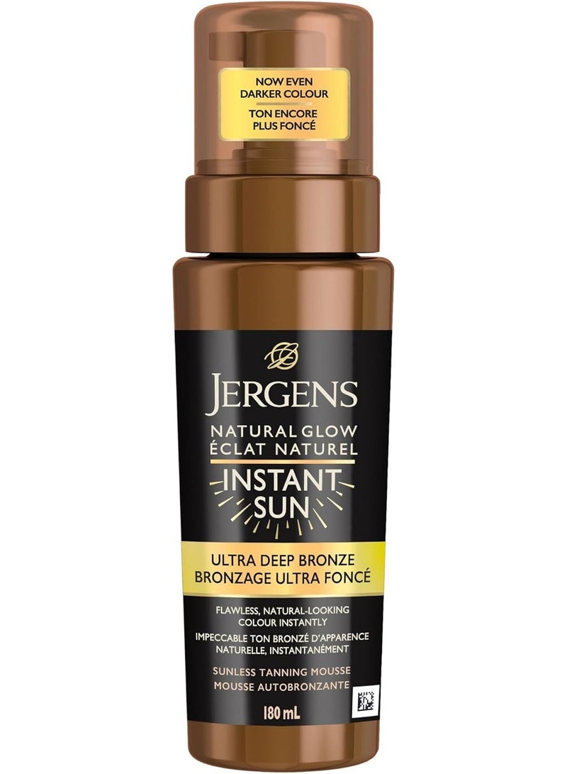جرجنز موس تسمير ذاتي فوري Jergens Natural Glow، درجة برونزي عميق جداً، 180 مل - Image 1