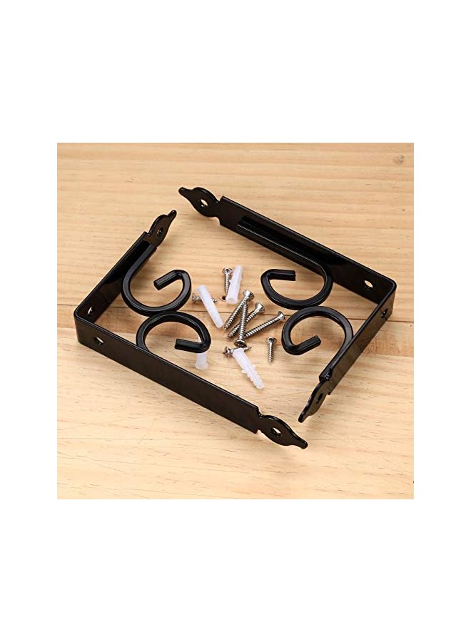 The Bros Floating Shelf Brackets, Decorative Shelf Brackets and Supports, Rustic Shelves Brackets Heavy Duty Steel, Wall Corner Shelving Brackets, Joint Right Angle Corner Brace with Screw - 2 Pairs/Black  - Image 3