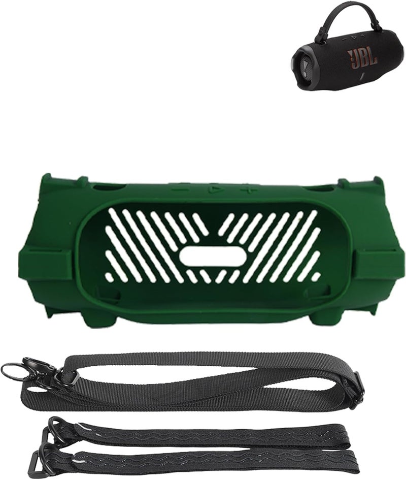 WUNIAK Silicone Case for JBL Charge 6 Waterproof Portable Speakerr,Full Protective Cover for Anti-Scratch,Skin-Friendly Dirt and Shock Resistant,Green - Image 1