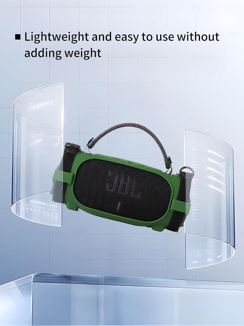 WUNIAK Silicone Case for JBL Charge 6 Waterproof Portable Speakerr,Full Protective Cover for Anti-Scratch,Skin-Friendly Dirt and Shock Resistant,Green - Image 5